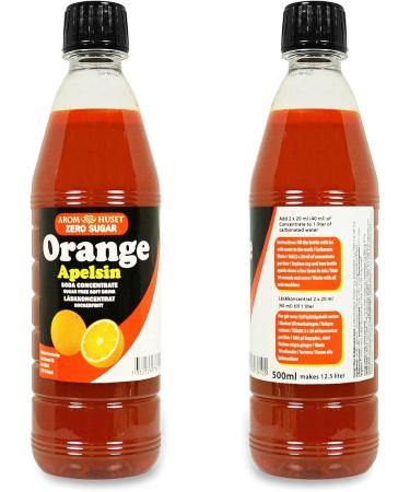 Zero Sugar Orange Soda Syrup Concentrate 500ml - Create 12.5L Sugar-Free Soft Drink with Carbonated Water - Buy Online on GoSupps.com