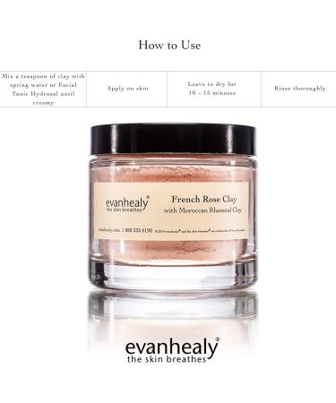 Evanhealy French Rose Clay Face Mask | Exfoliating & Cleansing Pink Clay for Sensitive Skin | Pore Minimizer Rhassoul Clay Mask - International Shipping Available - Buy Online on GoSupps.com