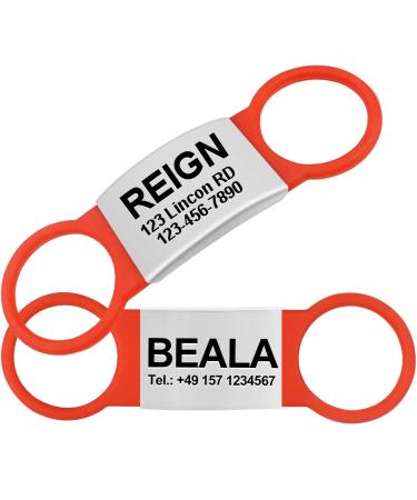 Tagme 2 Pack Dog brand/dog brand with engraving for dogs and cats for small and medium -sized dog breeds personalizable red s s (2 pack) red