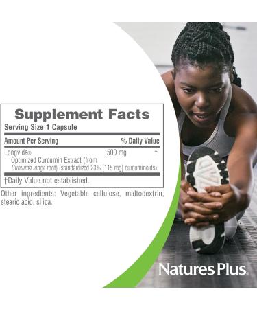 NaturesPlus PRO Longvida Curcumin 500 mg - 60 Capsules - Promotes Healthy Free Radical Protection - Non-GMO Vegan & Gluten Free - 60 Servings - Buy Online on GoSupps.com