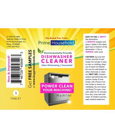 PrimeHousehold Eco-Friendly Dishwasher Cleaner - 15 Tablets | Shop Now - Buy Online on GoSupps.com