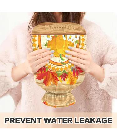 Naanle Thanksgiving Autumn Leaves Hot Water Bottle - 1L Heat & Cold Therapy for Pain Relief | Ideal for Bed & Hand/Foot - Buy Online on GoSupps.com