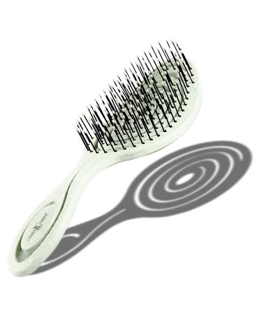 CHIARA AMBRA Bio Friendly Detangling Brush - No Tugging Detangler for Thick & Curly Hair or Extensions - Vegan Vent Hairbrush - Green