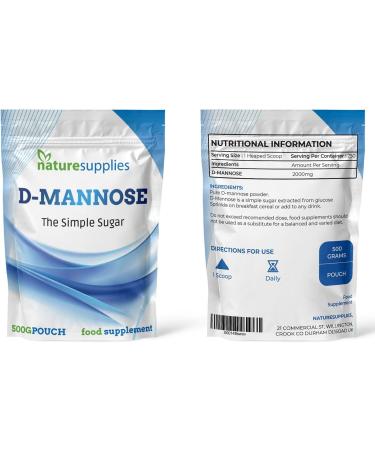  naturesupplies D-mannose Bulk Mannose Powder 500g | D-mannose Dietary Supplement | Non-GMO Vegan - naturesupplies (500g (Pack of 1)) - Buy Online on GoSupps.com