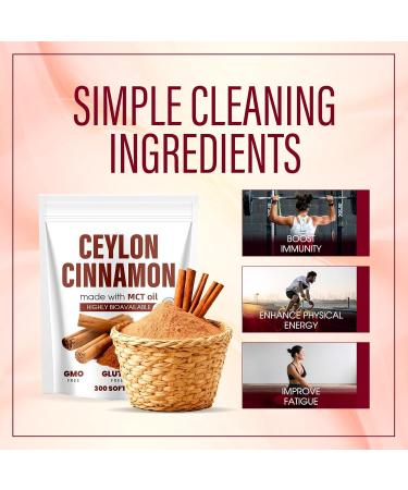 Aevezom Ceylon Cinnamon Softgels with MCT Oil | Soft Gel 7200mg | Herbal Extract | Non-GMO Gluten Free | 300 Softgels (1) - Buy Online on GoSupps.com