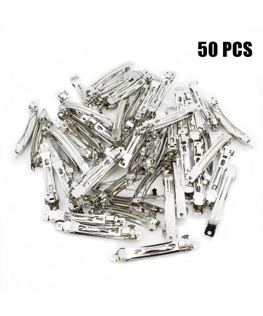 LEEFONE 80mm Iron French Barrette Hair Clips - 50 PCS, Silver Tone | DIY Hair Clip Craft Bows - Buy Online on GoSupps.com