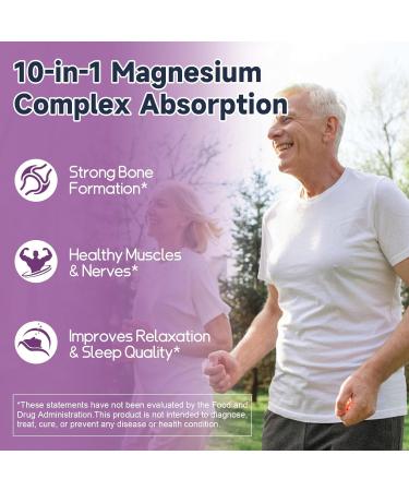 10-in-1 Magnesium Complex Supplement with Probiotics Prebiotics & Digestive Enzymes 100 Billion CFU Probiotics for Women Daily Probiotic for Muscle Sleep Calm Gut & Digestive Health Vegan Non-GMO - Buy Online on GoSupps.com