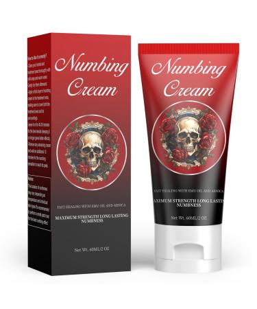 Numbing Cream Maximum Strength Long Topical Skin Numbing Cream Lasting with Emu Oil and Arnica 60ml