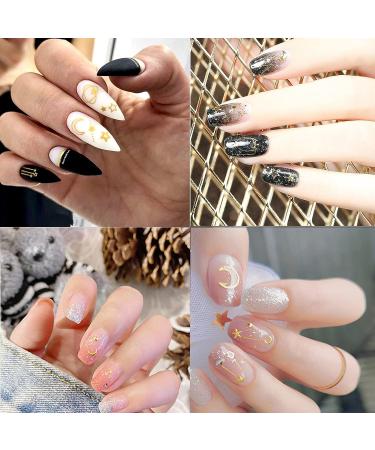 8 Sheets Metallic 3D Nail Art Stickers - Stars, Moon, Planets, Self-Adhesive Decals for DIY Manicure - Buy Online on GoSupps.com
