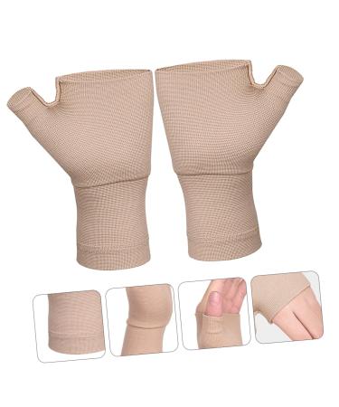 Pressure Wrist Thumb Brace Gloves - Carpal Tunnel Support | 1 Pair Khaki - Buy Online on GoSupps.com