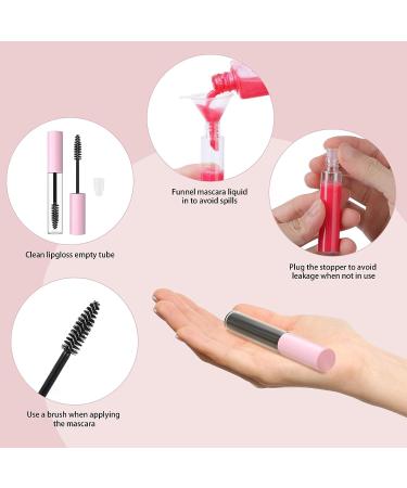 RONRONS 24pcs 10ml Mini Mascara Tube Empty Castor Oil Container w/ Pink Cap & Wand Brush for DIY Makeup - Home & Travel Friendly - Buy Online on GoSupps.com