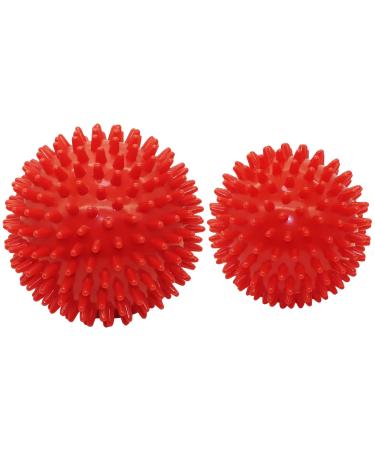 Igelball massage ball hard.Massage ball with nubs sting ball for foot hand back muscle massage.For plantar fasciitis muscle regeneration myofascial relaxation pain relief.(Red)