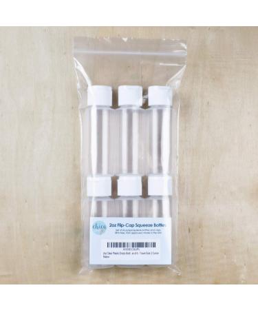 Chica and Jo 2oz Clear Plastic Squeeze Bottles - Set of 6, BPA-free, TSA Travel Size - Flip Cap, Empty Containers - Buy Online on GoSupps.com