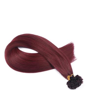 Keratin Bonding Hair Extensions - #99 Light Brown Violet Mahogany - 70cm - 50 Strands - 100% Real Hair U-Tip by Novon - High Quality - Buy Online on GoSupps.com