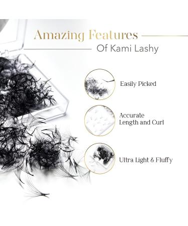 KAMI LASHY 500 Promade Fan Eyelash Extension Kit | Loose Mink Lashes | Natural Looking | C/CC/D Curl | 0.03/0.05/0.07mm Thickness | 8-15mm Length | Easy Application | 3D-16D Volume Lashes | 5D-0.07-CC 12mm - Buy Online on GoSupps.com