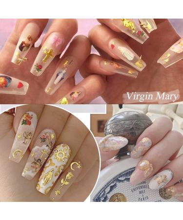Holographic 3D Angel Nail Art Stickers - Jesus Nail Decals for Women, Girls & Manicure Decorations - Buy Online on GoSupps.com