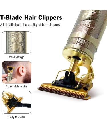 Professional Cordless Hair & Beard Trimmer with 4 Guide Combs - Rechargeable T-Blade Clippers for Precise Haircuts | Perfect Gifts for Men & Father's Day - Bronze Edition - Buy Online on GoSupps.com