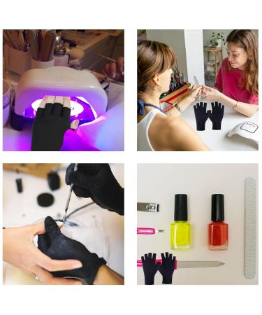 2 Pairs Anti-UV Gel Nail Gloves for Gel Manicures - Black - Buy Online on GoSupps.com