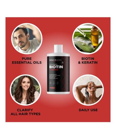 Ultra Biotin Shampoo for Thinning Hair - Extra Strength Volumizing Formula with Keratin, Argan & Rosemary - Sulfate Free for Men & Women - Promotes Hair Growth & Scalp Care - Buy Online on GoSupps.com