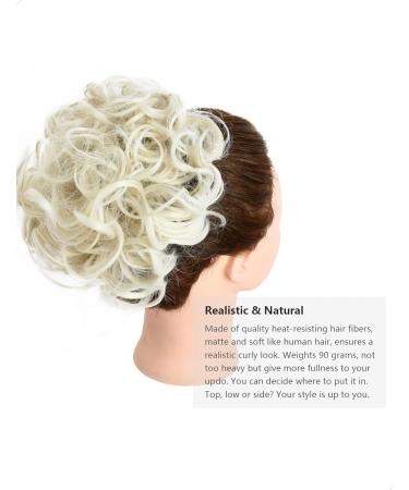 Yamel Cream Blonde Chignon Hairpiece | Curly Bun Scrunchie Extensions for Women - Buy Online on GoSupps.com