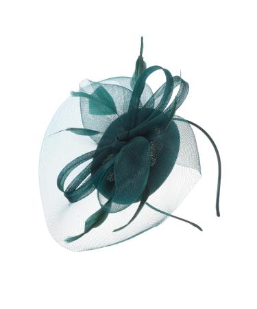 Baluue Women Banquet Hat Trendy Bridal Headdress Women Fascinator Wedding Topper Bride Hat Fascinators for Women Wedding Bride Fascinator Hat Outfits for Women Fascinator Clip Ladies Mesh Green 27x16cm Green