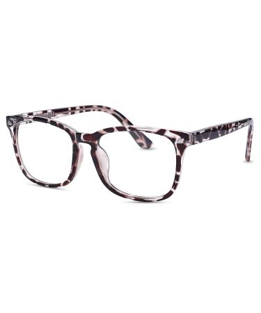 Pro Acme Blue Light Blocking Glasses for Women Men Square Computer Eyewear Leopard 52 Millimeters