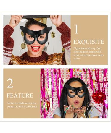 LIFKOME Cat Mask - Half Face Black Cat Mask for Women | Masquerade Cosplay & Halloween Costume Accessory - Buy Online on GoSupps.com