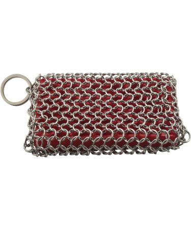 Dewedrt Cast Iron Skillet Cleaner 316 Stainless Steel Chainmail Cleaning Scrubber Silicone Scrubber for Kitchen Cookware - Buy Online on GoSupps.com