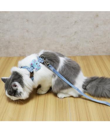 Adjustable H-Shaped Cat Dishes with Leash - Light Soft & Perfect for Cats Puppies & Small Pets (3.0kg-7.5kg) - Blue - Buy Online on GoSupps.com
