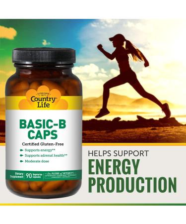 Country Life Basic-B Caps - 90 Vegan Capsules for Energy & Metabolism - Buy Online on GoSupps.com