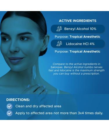 Globe Pain Relieving Cream 4% Lidocaine | Maximum Strength Numbing Relief for Muscle Joint Backache & Soreness | Fast Acting Unscented 3oz - Buy Online on GoSupps.com