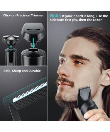 SweetLF Men's Electric Razor - Wet & Dry Cordless Rechargeable Rotary Shaver with Sideburns Trimmer IPX7 Waterproof LED Display Ultra-Lightweight for Travel Ergonomic Grip Blue - Buy Online on GoSupps.com