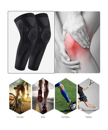 High-Performance Knee Compression Sleeve with Patella Gel Pad & Stabilizers - Men's & Women's Support for Running Gym Arthritis & Recovery - Black Medium - Buy Online on GoSupps.com