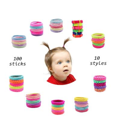 Baset sual 100-Pack Girls Hair Cables & 10-Pack Colored Elastic Hair Ties - Ponytail Ropes for Kids & Women - Buy Online on GoSupps.com