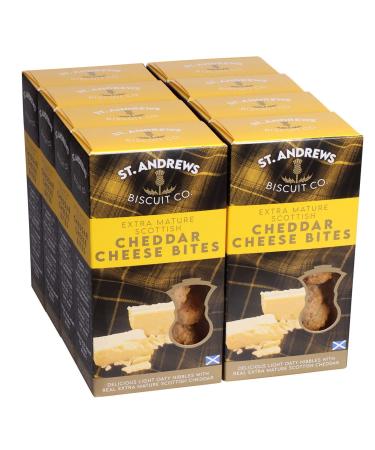 Scottish Cheddar Cheese Biscuits | 8 x 90g Boxes | Extra Mature Cheddar Cheese Bites | Made in Scotland | St Andrews Biscuit Co. (Cheddar Cheese Bites)