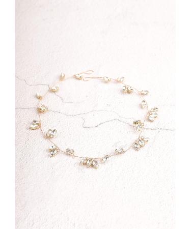 Kercisbeauty Rose Gold Wedding Crystal Headband for Bride | Bridal Hair Vine Wreath Prom Accessories - Buy Online on GoSupps.com