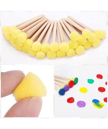 40 Pieces Round Paint Foam Sponge Brush Set Sponge Paint Brush Paint Tools for Kids Wooden Handle Foam Brushes Stencil Sponge Foam Paint Brush for Kids DIY Painting Arts and Crafts Yellow - Buy Online on GoSupps.com
