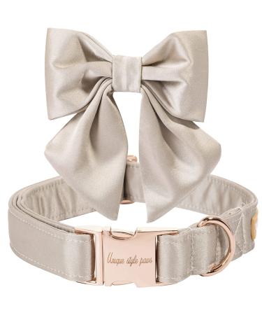 Unique style paws silk champagne color dog collar. Conductible dog collar with loop wedding fly dog collar for x-large xl wedding champagne - Buy Online on GoSupps.com