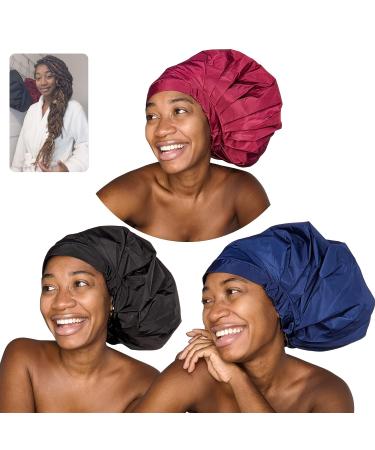 Jumbo Size Waterproof Shower Cap for Afro Hair | Adjustable & Reusable | Blue - Buy Online on GoSupps.com