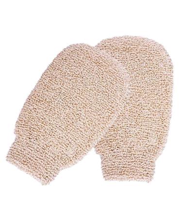 Pack of 3 Bath Shower Gloves Mitts for Exfoliating and Body Scrubber Bamboo Fiber Bath Spa Shower Scrubber Loofah Eco Friendly Exfoliating Tool
