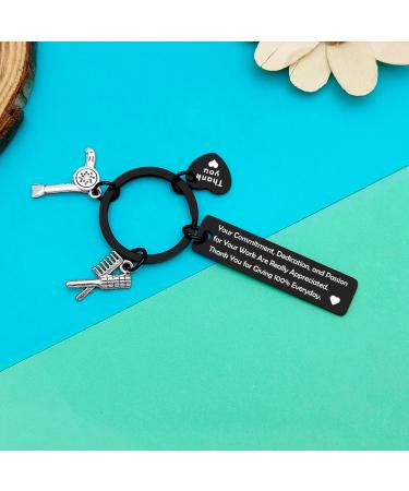Dabihu Hairdresser Keyring Gifts Appreciation Gifts Keychain for Hair Stylist Cosmetician Hair Barber Beautician Graduation Salon Barber Colleague Christmas Retirement Gifts Black- Thank You for Giving 100% Everyday - Buy Online on GoSupps.com