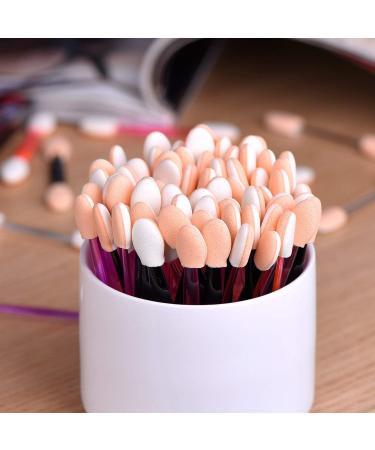 Disposable Dual Sided Eyeshadow Brush Sponge Tipped Oval Makeup Applicator 100 Pieces Multicolor - Buy Online on GoSupps.com