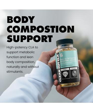 Gains in Bulk Clear Cut CLA Pure Conjugated Linoleic Acid Supplements for Men & Women to Support Body Composition & Fitness Goals Gluten Free Vegan Non GMO 1000 MG per Capsule 30 Servings - Buy Online on GoSupps.com