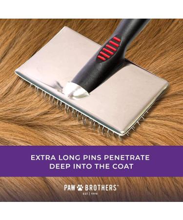 Paw Brothers Slicker Pet Grooming Brush - Professional Grade Tool for Long Hair Removal - Comfortable and Easy to Use - Buy Online on GoSupps.com