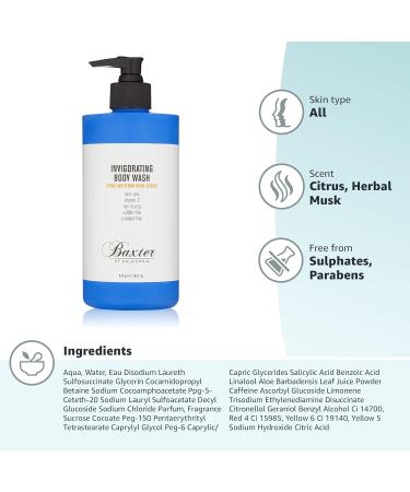Baxter of California Invigorating Body Wash for Men | for All Skin Types Citrus & Herbal Musk 16 Fl Oz (Pack of 1) - Buy Online on GoSupps.com