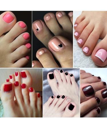 240pc Clear Full Cover Short Square Gel X Toenail Tips - False Toe Pedicure Design for Gel/Acrylic Toe Nails Extension - Buy Online on GoSupps.com