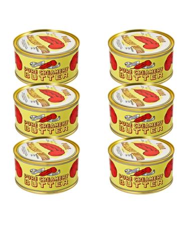 Red Feather Creamery Canned Butter A real butter from new Zealand-100% flavors-Great For Hurricane Preparedness Emergency Survival Earthquake Kit with Safecastle Guide (06 cans)