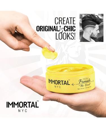 IMMORTAL NYC The Creed Strong Hold Pomade - Men's Water Based Natural Hair Styling Balm - Buy Online on GoSupps.com