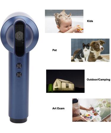 5000mAh Battery Handheld Cordless Blow Dryer 6 Speed Adjustment Fast Drying Portable Travel Hairdryer for Home Camping Hot and Cold Wind Switching (US Plug) US Plug Dark Blue - Buy Online on GoSupps.com