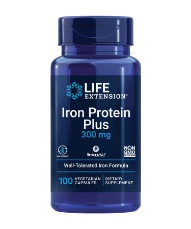 Life Extension Iron Protein Plus 300 mg 100 Vegetarian Capsules